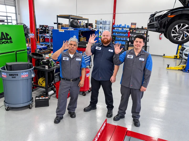 Three members of the Super Service of Corona Hills team on the shop floor